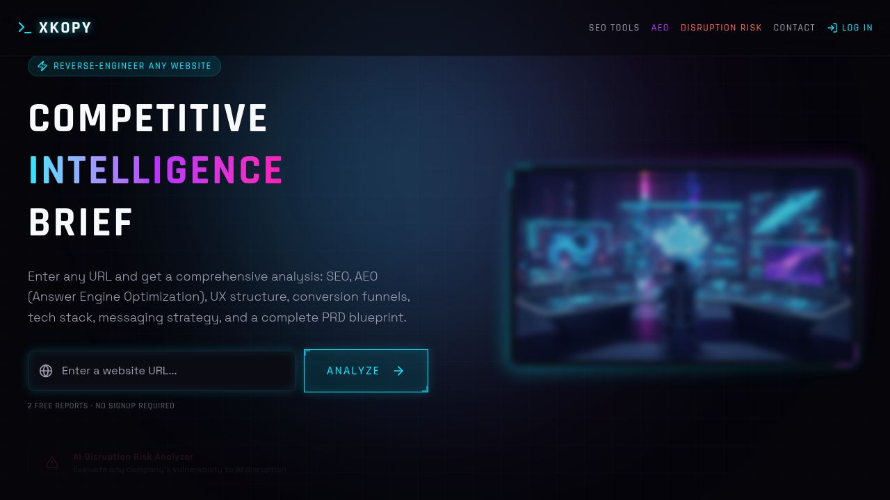 xkopy.com AI Website Intelligence Analyzer - Competitive Intelligence Briefs